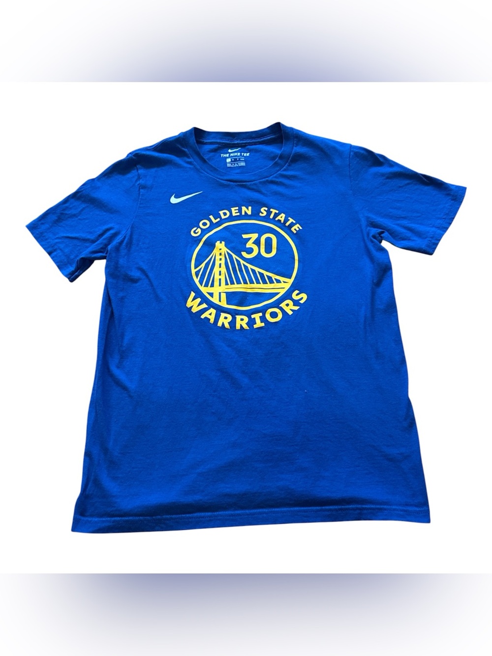Nike Golden State Warriors Basketball Stephen Curry Blue T Shirt Youth Large